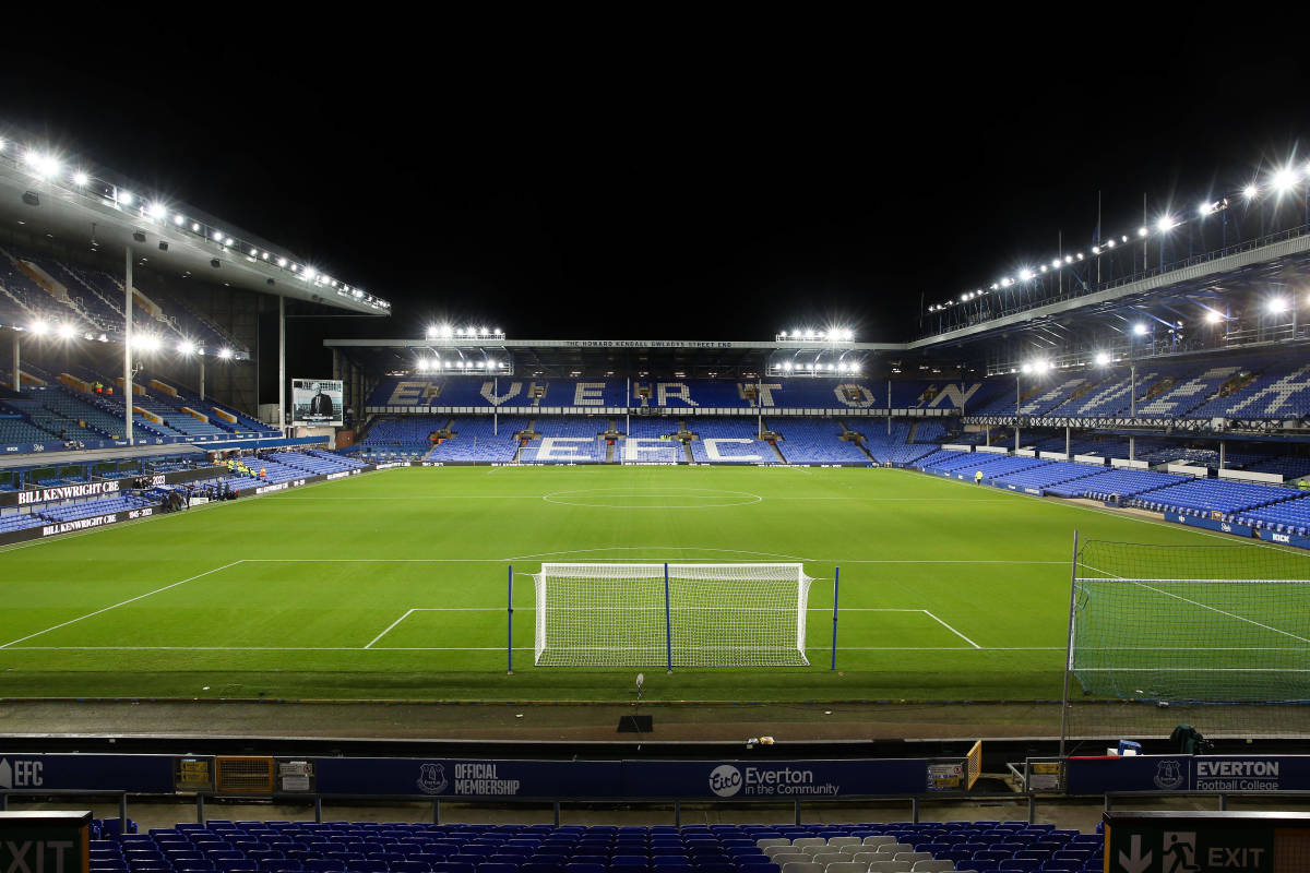 A photo taken inside Everton's Goodison Park stadium in November 2023